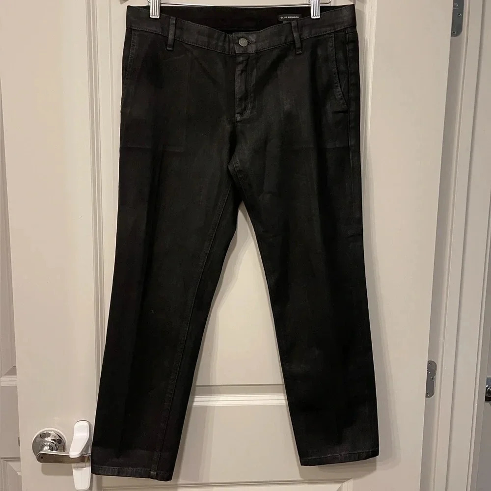 Club‎ Monaco Wax Coated Black Jeans size 8
